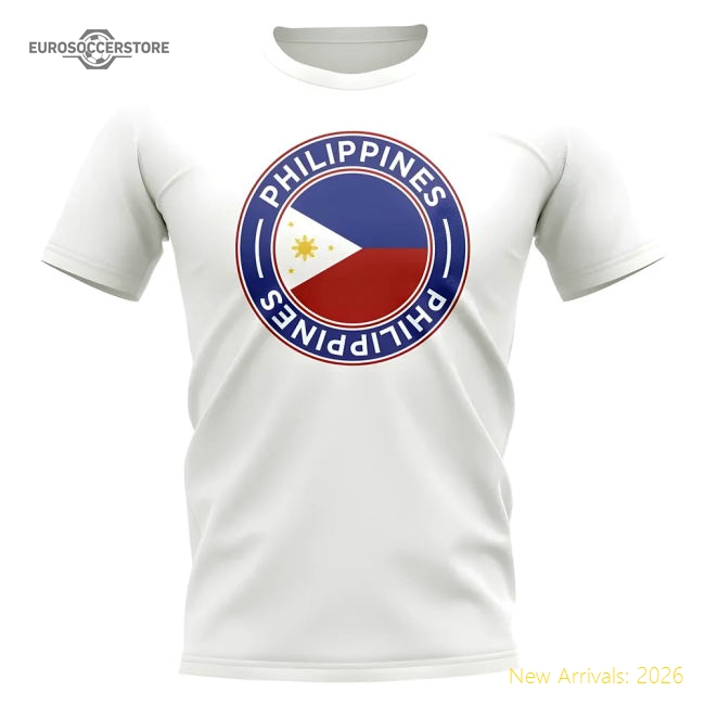 Philippines Football Badge T-Shirt (White)-Football Shirts Shop
