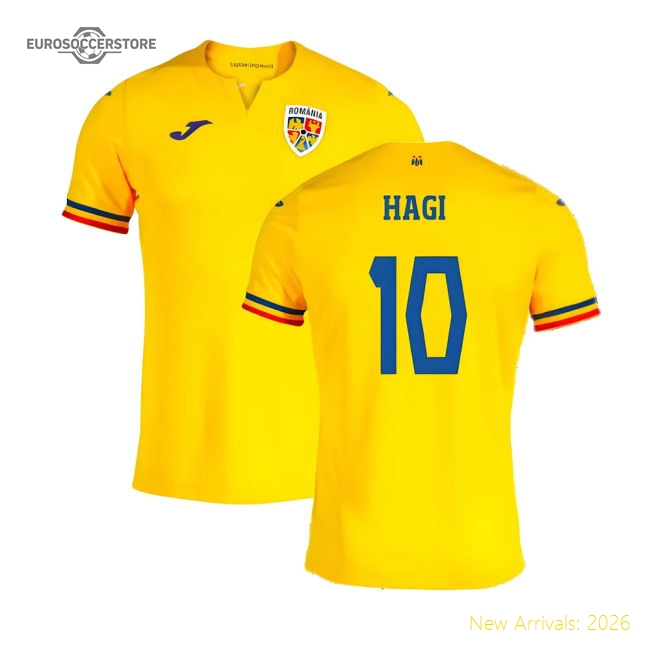 2023-2024 Romania Home Shirt (HAGI 10)-Football Shirts Shop
