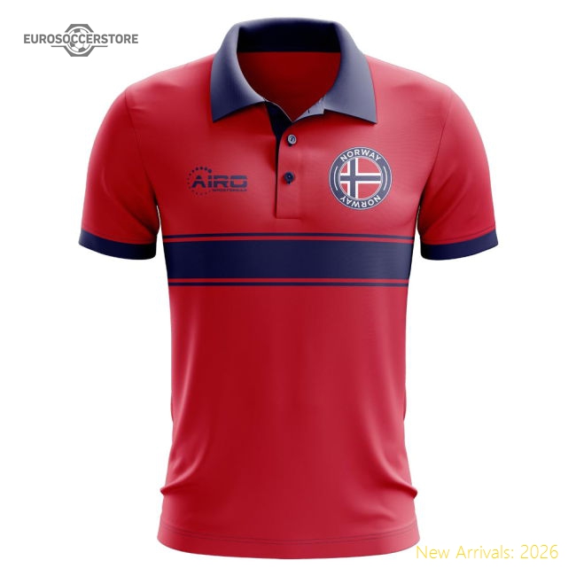 Norway Concept Stripe Polo Shirt (Red)-Football Shirts Shop