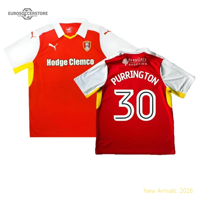 Rotherham 2016-17 Home Shirt ((Good) XL) (Purrington 30)-Football Shirts Shop