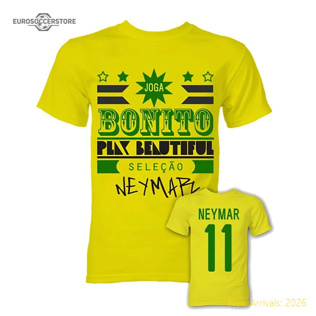 Neymar Joga Bonito T-Shirt (Yellow)-Football Shirts Shop