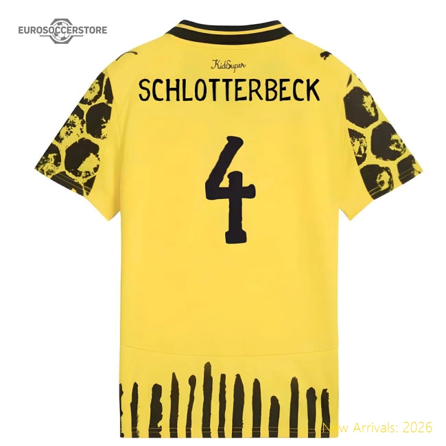 2025-2026 KIDSUPER x Borussia Dortmund CWC Shirt - Kids (Schlotterbeck 4)-Football Shirts Shop