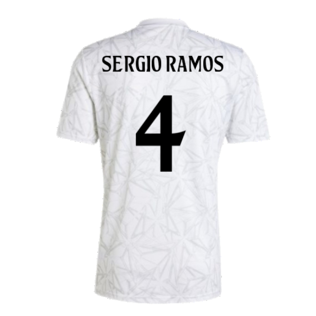 2024-2025 Real Madrid Pre-Match Shirt (White) (Sergio Ramos 4)-Football Shirts Shop