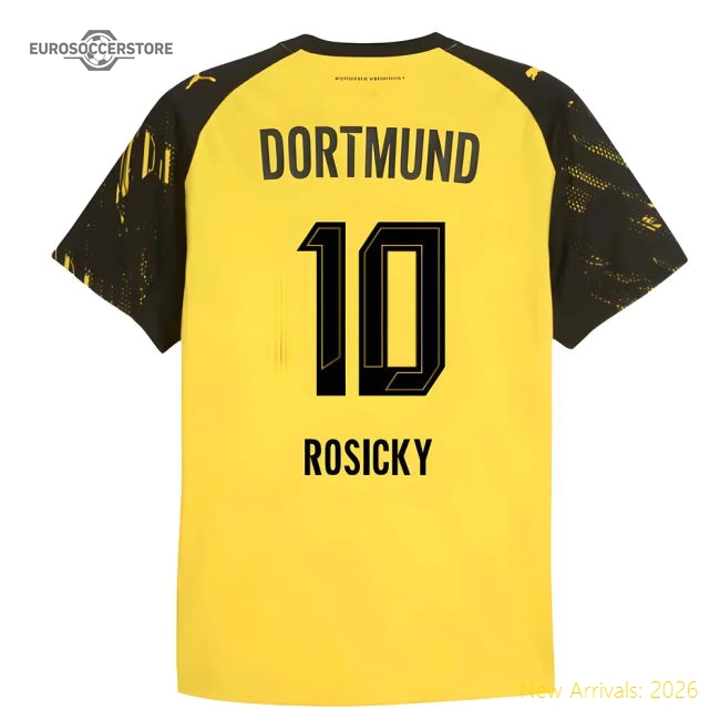 2025-2026 Borussia Dortmund Authentic Home Shirt (Rosicky 10)-Football Shirts Shop