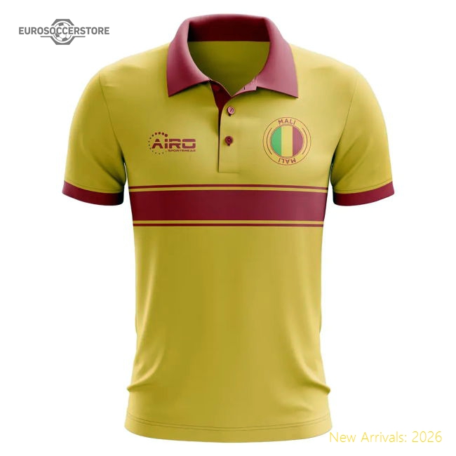 Mali Concept Stripe Polo Shirt (Yellow)-Football Shirts Shop