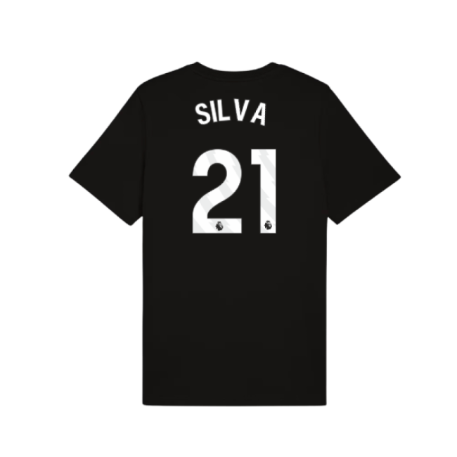 2025-2026 Man City FtblESS Tee (Black) (Silva 21)-Football Shirts Shop