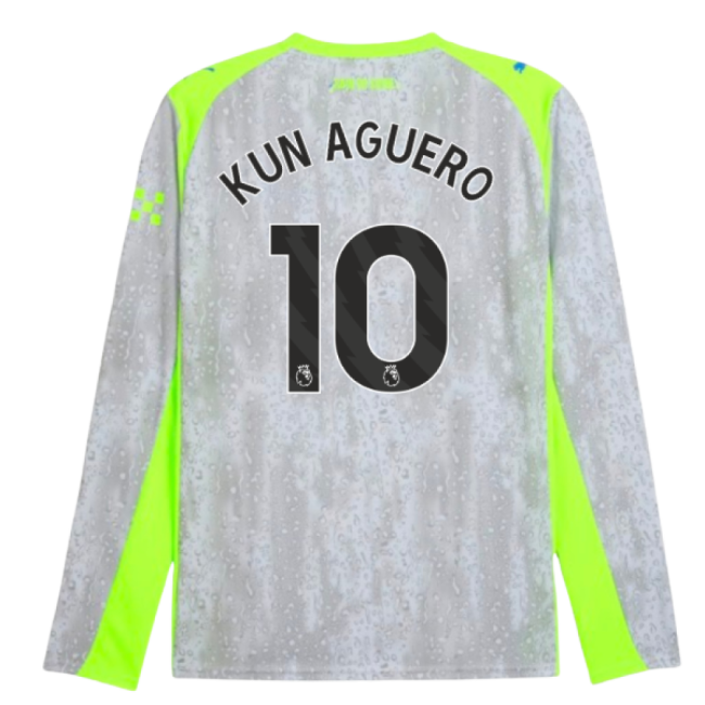 2025-2026 Man City Long Sleeve Third Shirt (Kun Aguero 10)-Football Shirts Shop