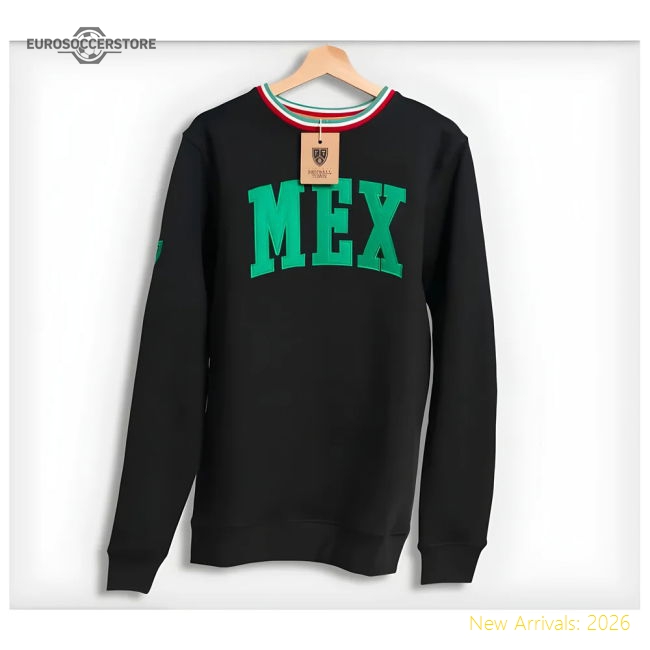 Mexico Retro Football Sweatshirt (Black)-Football Shirts Shop
