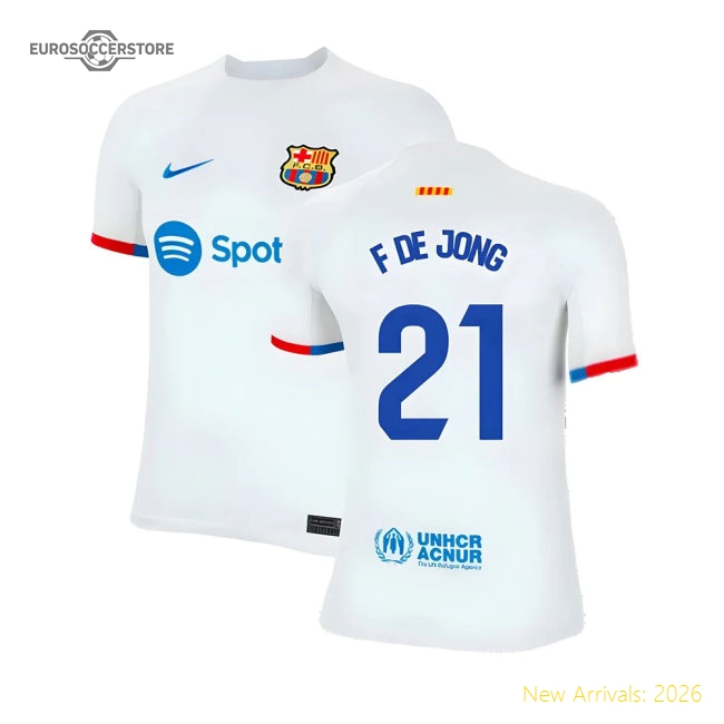 2023-2024 Barcelona Away Shirt (Kids) (F De Jong 21)-Football Shirts Shop
