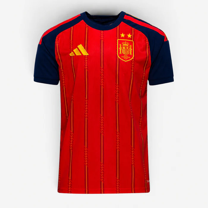 Men's Spain Home Shirt 2026 – Crimson & Yellow Football Supporter Jersey