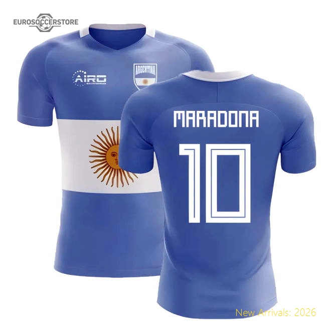 2025-2026 Argentina Flag Concept Football Shirt (Maradona 10)-Football Shirts Shop