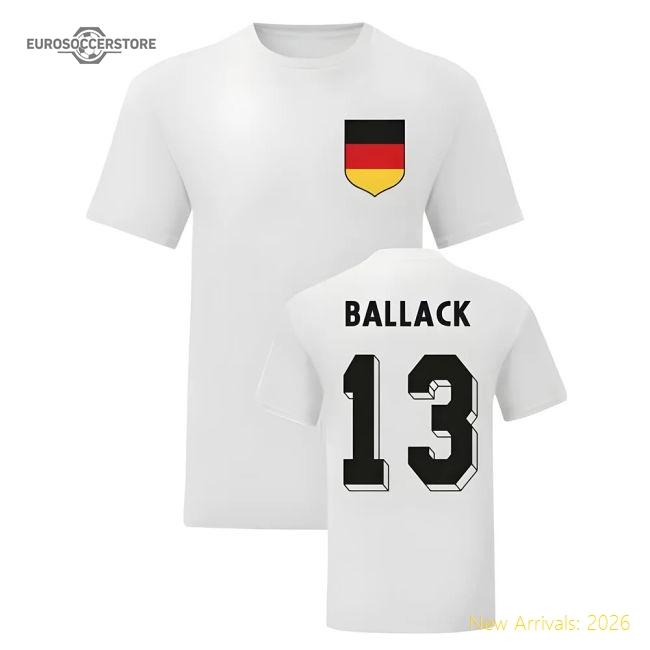 Michael Ballack Germany National Hero Tee\'s (White)-Football Shirts Shop