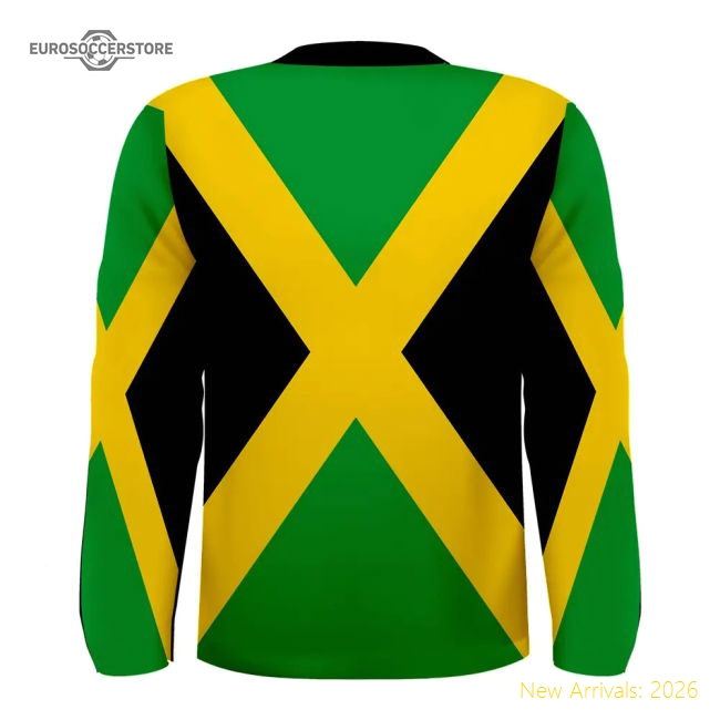 Jamaica Flag Long Sleeve Sublimated Sports Jersey-Football Shirts Shop
