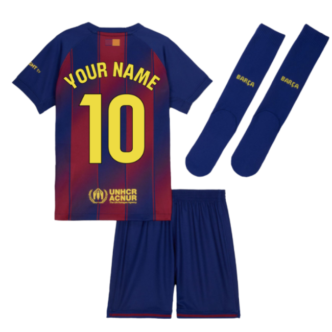 2025-2026 Barcelona Home Mini Kit (Your Name)-Football Shirts Shop