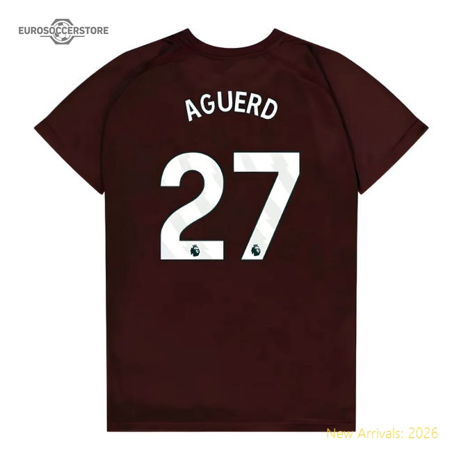 West Ham United Poly T-Shirt (Claret/Blue) - Kids (Aguerd 27)-Football Shirts Shop