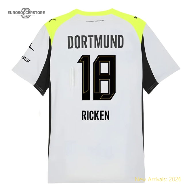 2025-2026 Borussia Dortmund Away Shirt (Ricken 18)-Football Shirts Shop