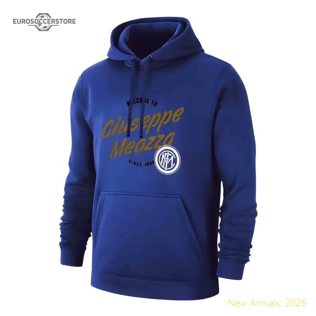Inter Giuseppe Meazza footer with hood, blue-Football Shirts Shop