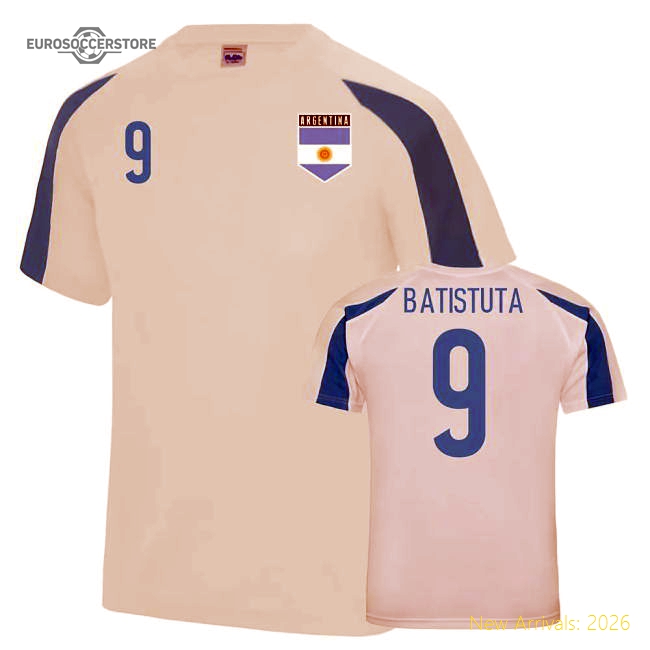 Argentina Sports Training Jersey (Batistuta 9)-Football Shirts Shop