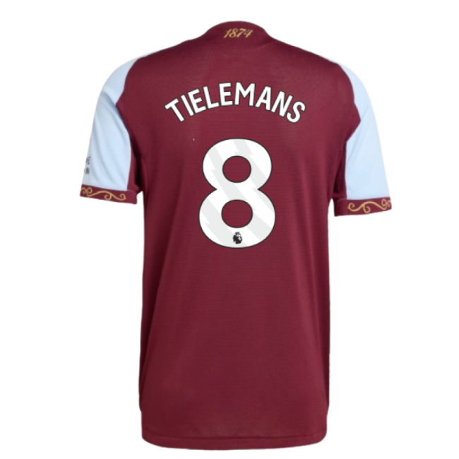 2025-2026 Aston Villa Authentic Home Shirt (Tielemans 8)-Football Shirts Shop