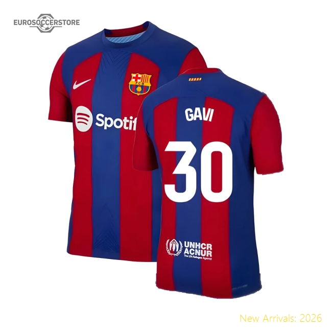 2023-2024 Barcelona Authentic Home Shirt (Gavi 30)-Football Shirts Shop