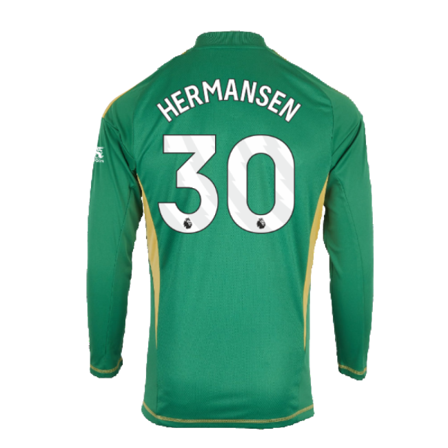 2024-2025 Leicester City Home Goalkeeper Shirt (Green) - Kids (Hermansen 30)-Football Shirts Shop