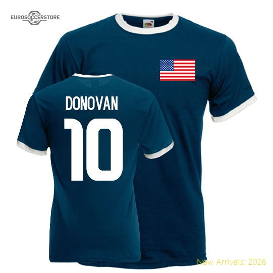 Landon Donovan Usa Ringer Tee (navy)-Football Shirts Shop