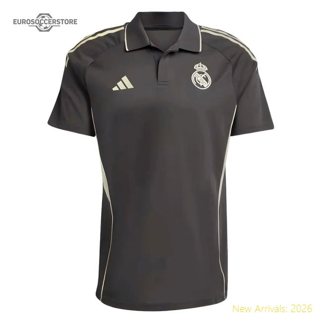 2025-2026 Real Madrid Polo Shirt (Utility Grey)-Football Shirts Shop