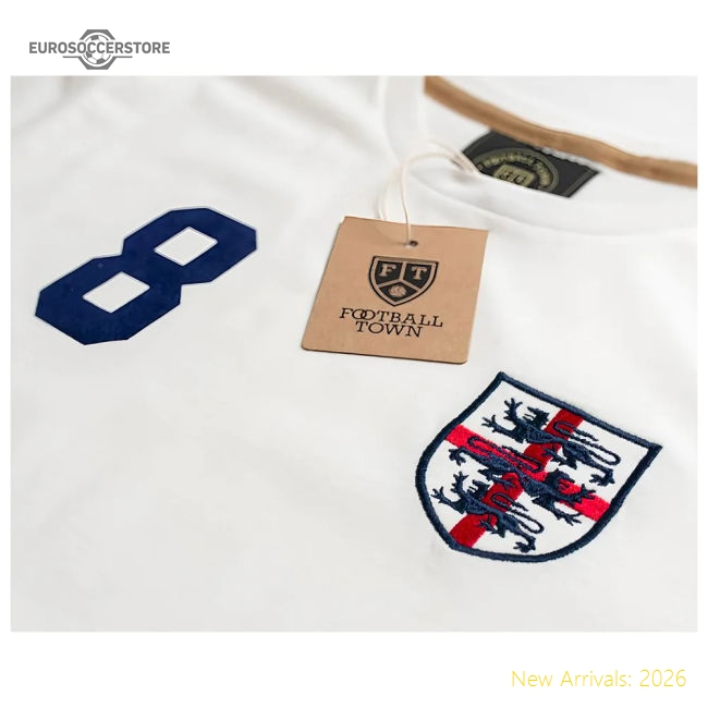 England The Lions Cross 8 White Long Sleeves-Football Shirts Shop