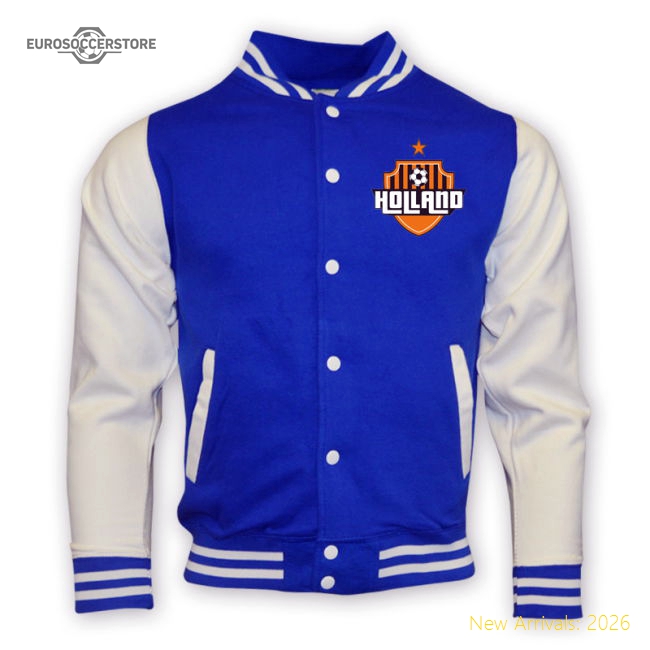 Holland College Baseball Jacket (blue)-Football Shirts Shop