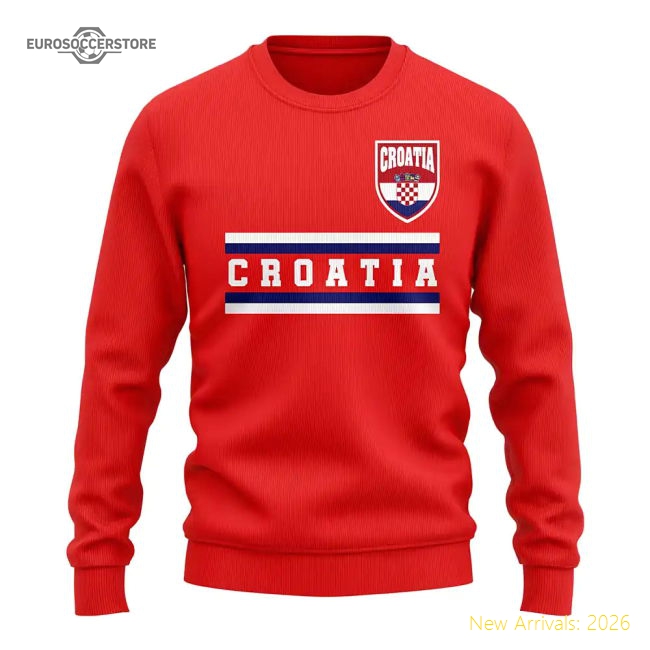 Croatia Core Country Sweatshirt (Red)-Football Shirts Shop