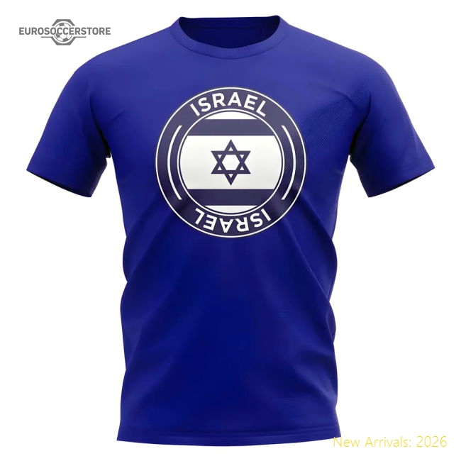 Israel Football Badge T-Shirt (Royal)-Football Shirts Shop
