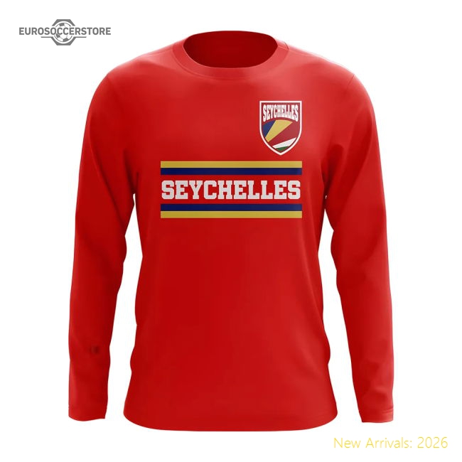 Seychelles Core Football Country Long Sleeve T-Shirt (Red)-Football Shirts Shop
