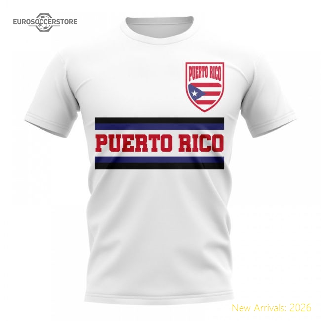 Puerto Rico Core Football Country T-Shirt (White)-Football Shirts Shop
