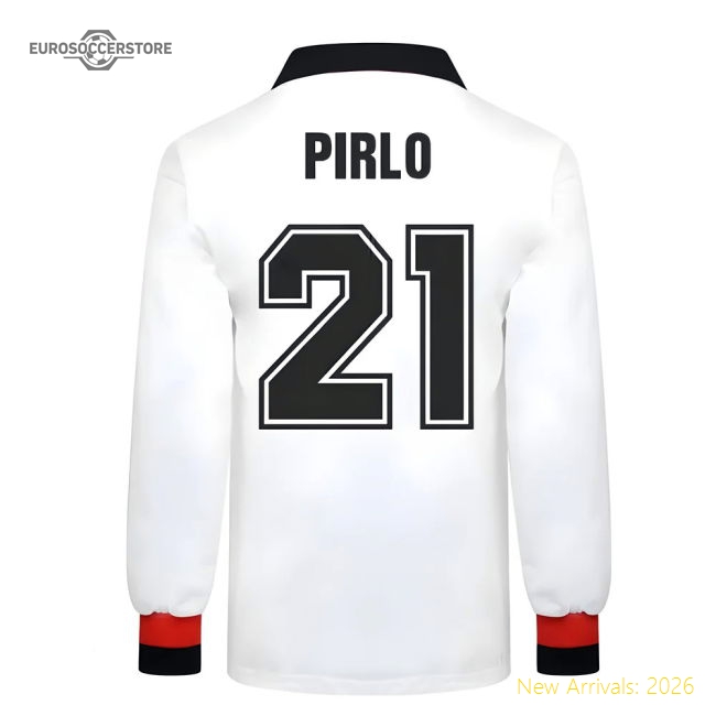 AC Milan 1963 European Cup Final Retro Football Shirt (PIRLO 21)-Football Shirts Shop