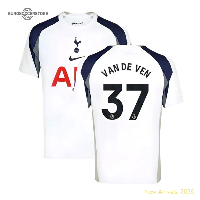 2025-2026 Tottenham Hotspur Home Shirt (Van De Ven 37)-Football Shirts Shop