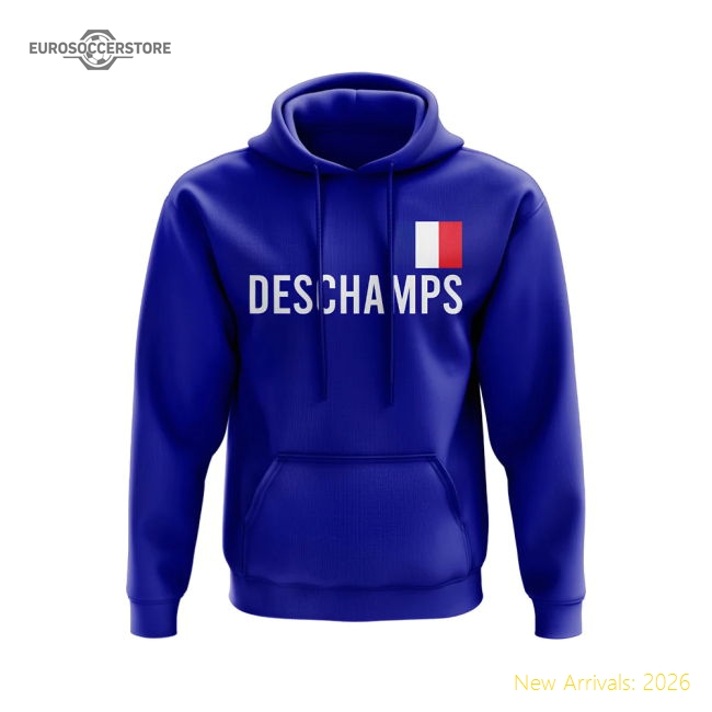 Didier Deschamps France Name Hoody (Blue)-Football Shirts Shop