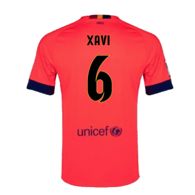 Barcelona 2014-15 Away Shirt ((Excellent) L) (Xavi 6)-Football Shirts Shop