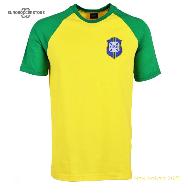 Brazil 2018 Raglan Home Retro Football Shirt-Football Shirts Shop