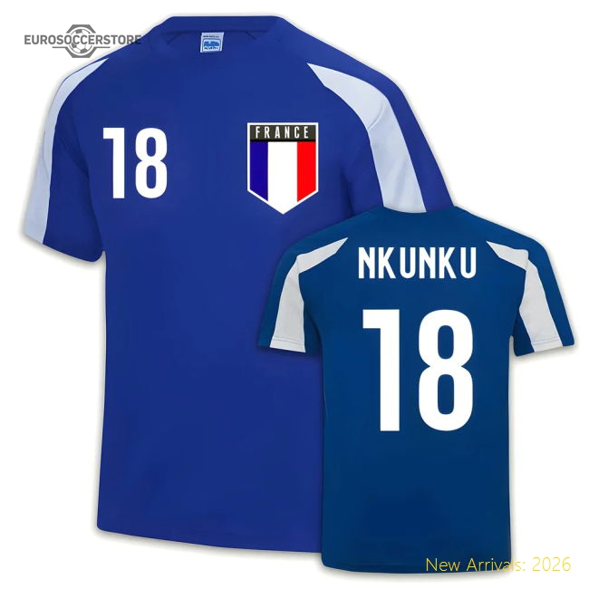 France Sports Jersey Training (Christopher Nkunku 18)-Football Shirts Shop