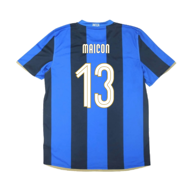 Inter Milan 2008-09 Home Shirt ((Excellent) S) (Maicon 13)-Football Shirts Shop