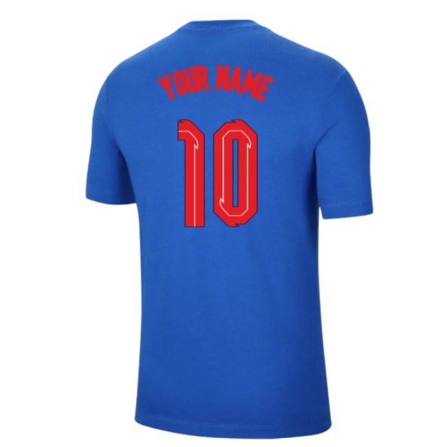 2020-2021 England Evergreen Crest Tee (Sport Royal) - Kids (Your Name)-Football Shirts Shop