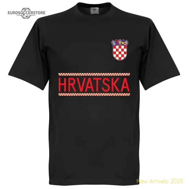 Croatia Modric 10 Team T-Shirt - Black-Football Shirts Shop