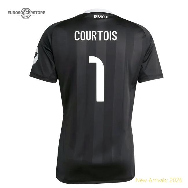2025-2026 Real Madrid Third Goalkeeper Shirt (Black) (Courtois 1)-Football Shirts Shop