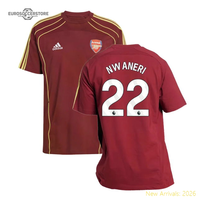 2025-2026 Arsenal UBP Tee (Noble Maroon) (Nwaneri 22)-Football Shirts Shop