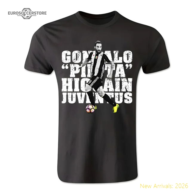 Gonzalo Higuain Juventus T-Shirt (Black)-Football Shirts Shop