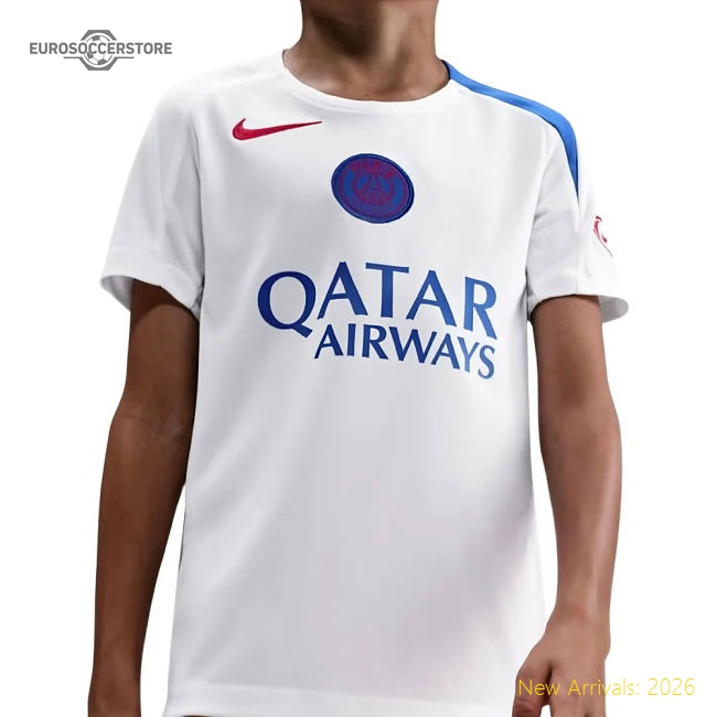 2025-2026 PSG Strike Training Shirt (White) - Kids-Football Shirts Shop