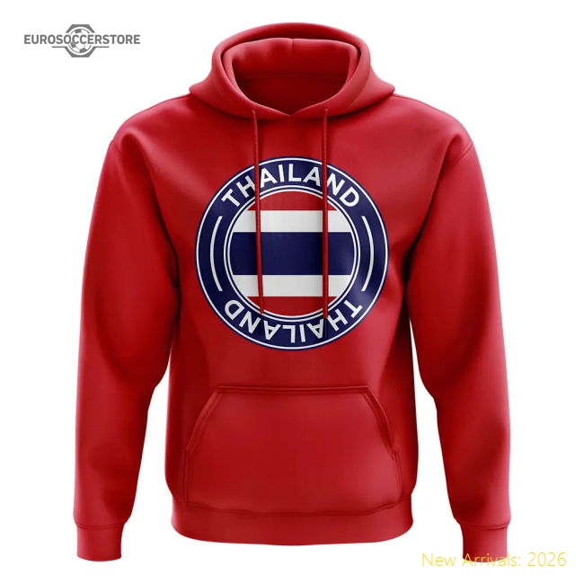 Thailand Football Badge Hoodie (Red)-Football Shirts Shop