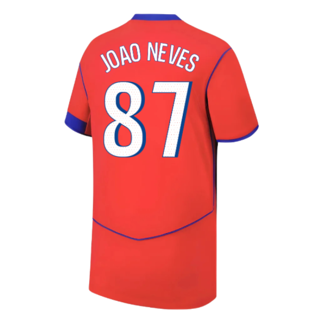 2025-2026 PSG Third Shirt (Kids) (Joao Neves 87)-Football Shirts Shop