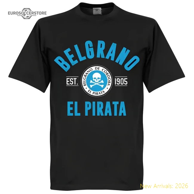 Belgrano Cordoba Established T-Shirt - Black-Football Shirts Shop