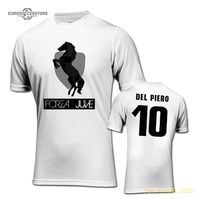 Forza Juventus T-Shirt (White) - Del Piero 10-Football Shirts Shop